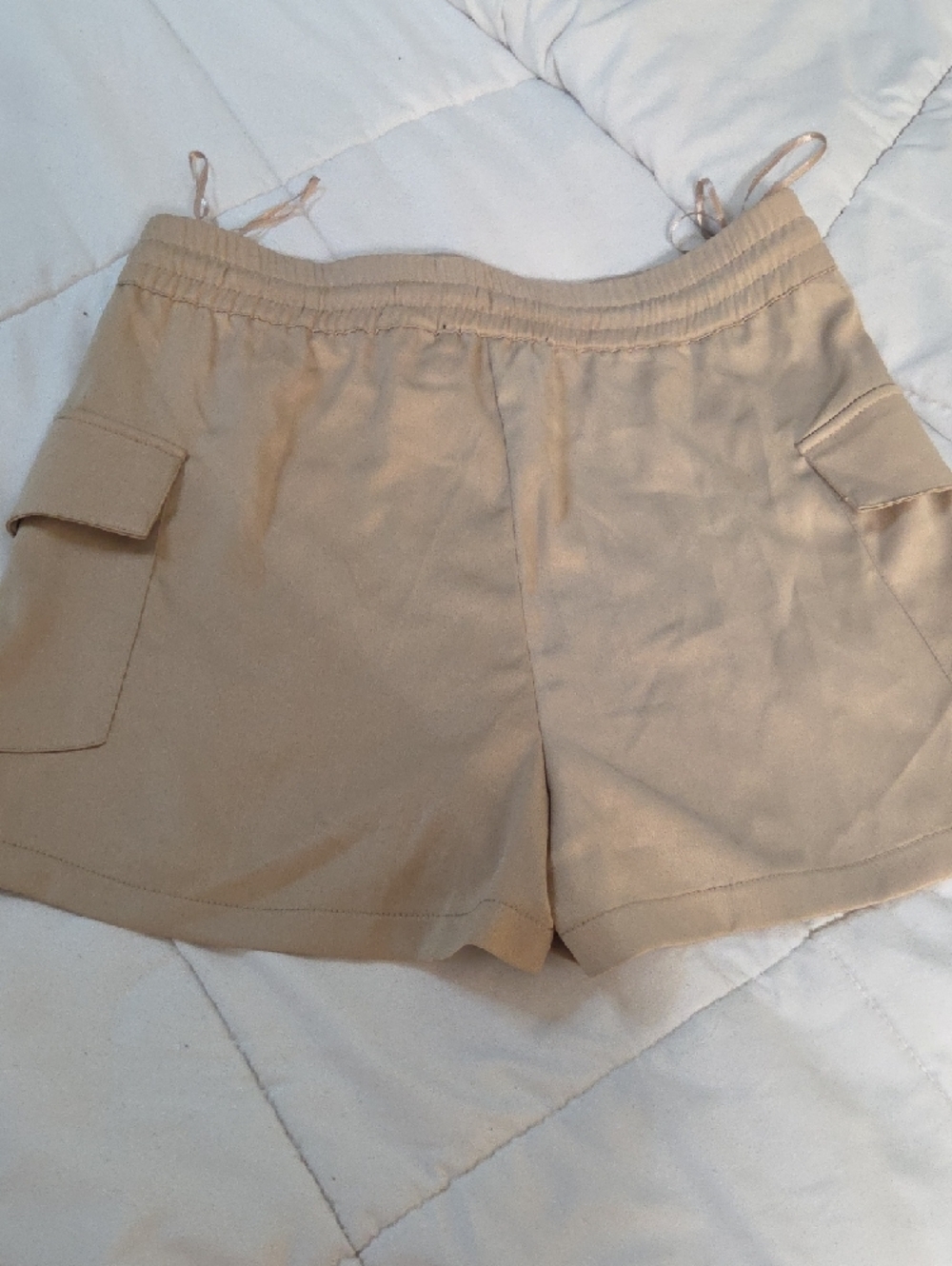 ZARA Beige Cargo Drawstring Shorts - Picture 4 of 5